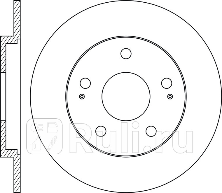 Диск тормозной задний для Kia Ceed 2 2012-2018 NIBK RN2001 6580₽