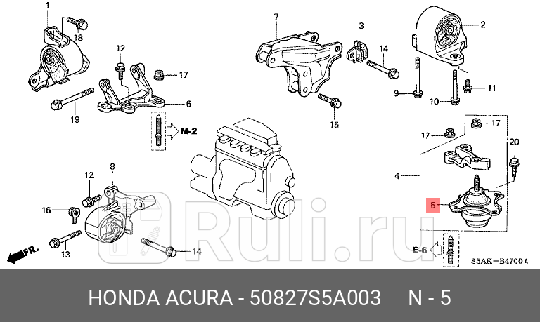 Подушка двигателя HONDA 50827S5A003 12560₽