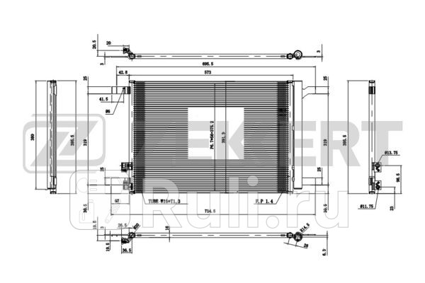 Радиатор кондиционера Audi A3 IV 12- Seat Leon III 12- Skoda Octavia 5E_ NL NR 12- Kodiaq NS Zekkert mk-3169 10710₽