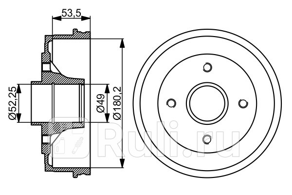 Барабан тормозной перед BOSCH 986477061 0₽