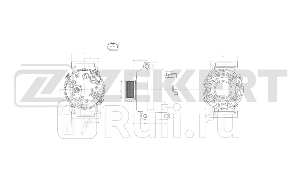 Генератор Ford Transit VI 11- Tourneo Custom 11- Peugeot Boxer 250 11- Citroen Jumper 250 290 Zekkert ge-1036 17410₽