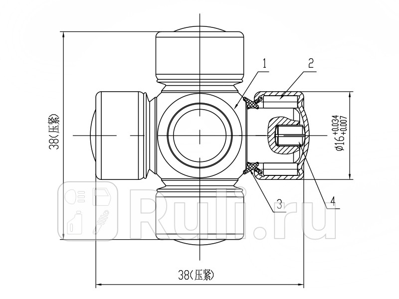 Крестовина рулевая SAT ST-1638 410₽