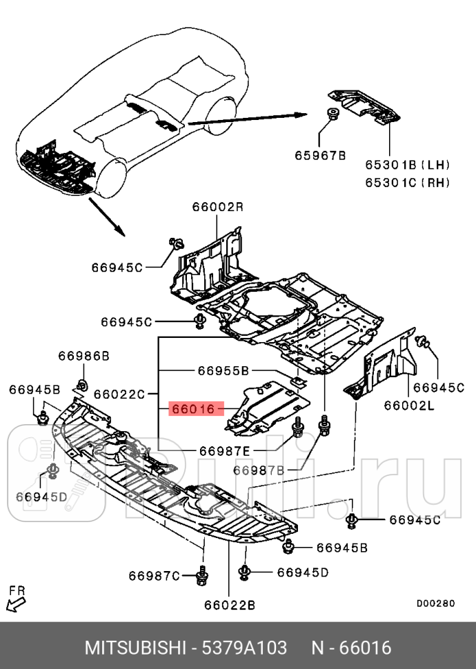Защита двигателя MITSUBISHI 5379A103 0₽
