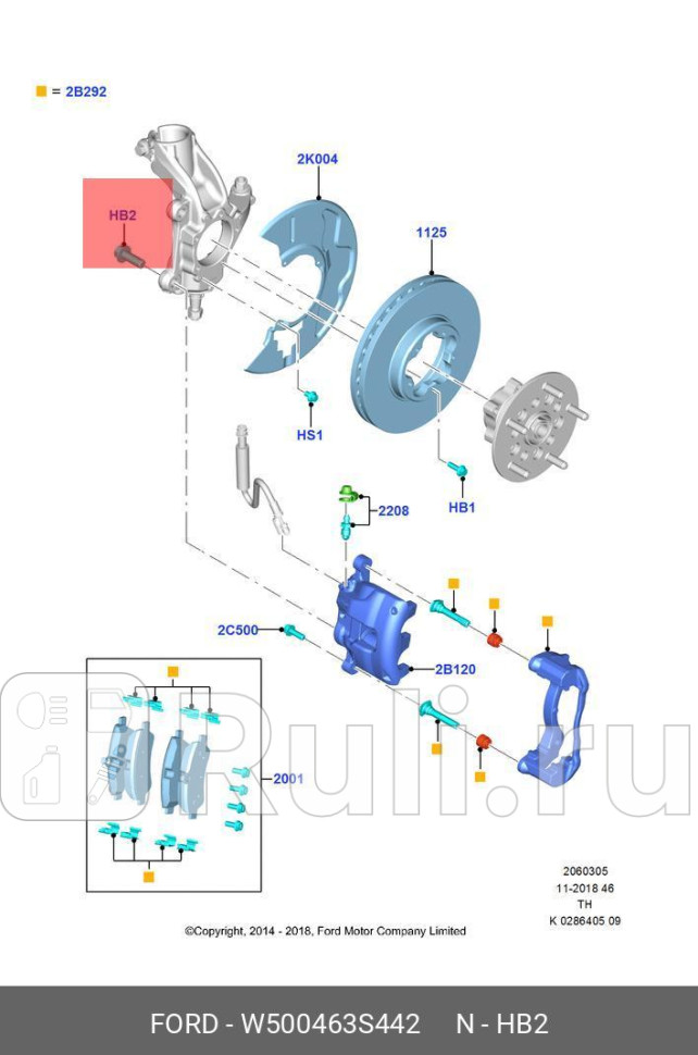 БОЛТ СКОБЫ СУППОРТА УПАКОВКА 4 ШТУКИ FORD W500463S442 0₽