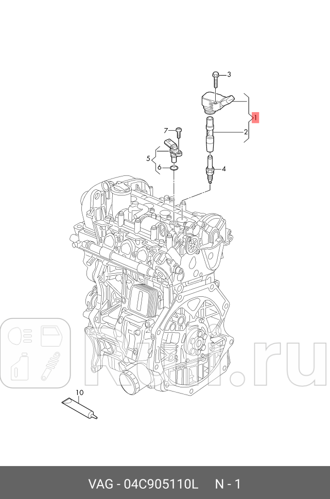 Катушка зажигания VAG 04C905110L 0₽