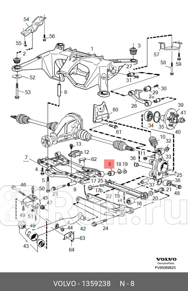 САЙЛЕНТБЛОК ТЯГИ ПОПЕРЕЧНОЙ ЗАДНЕЙ VOLVO 1359238 0₽