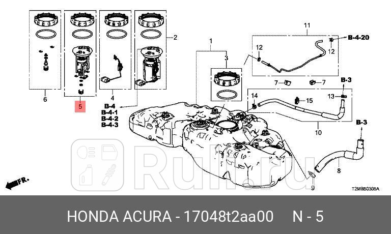 Фильтр топливный accord 2013- HONDA 17048T2AA00 0₽