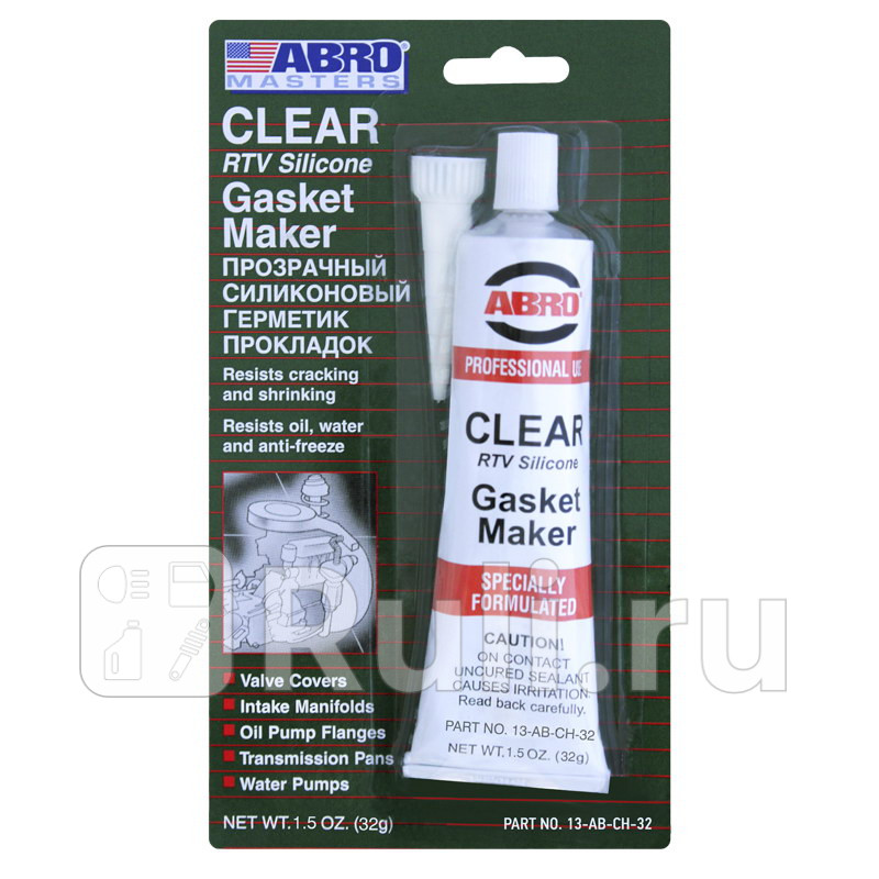 Герметик силиконовый Abro Masters прозрачный 32 г ABRO 13-AB-CH-32 150₽