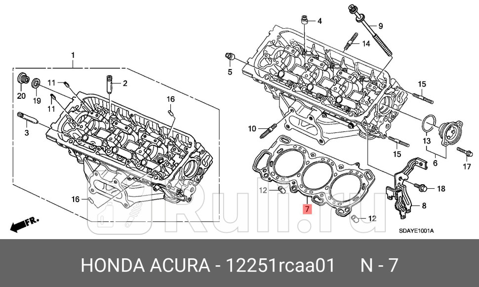 Прокладка гбц HONDA 12251RCAA01 0₽