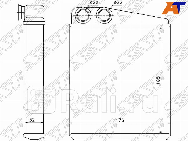 Радиатор отопителя SAT ST-AU07-395-0 2020₽
