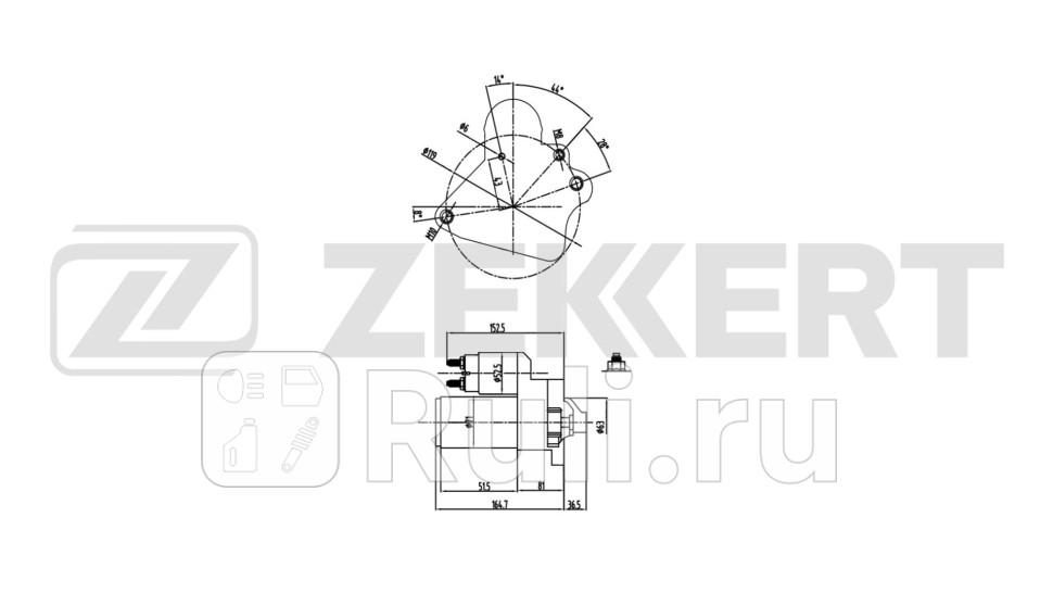 Стартер Renault Megane III 08- Clio III 09- Scenic III 09- Dacia Duster 10- Zekkert an-1101 8430₽