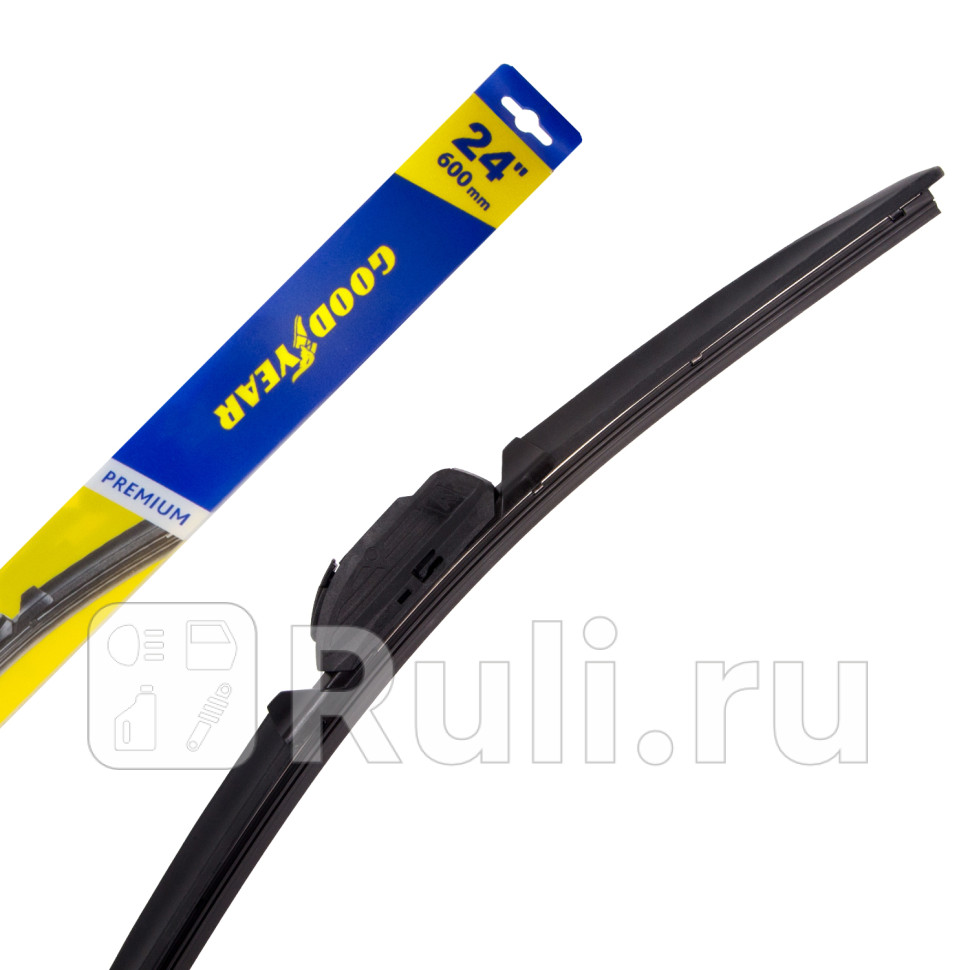 Щетка стеклоочистителя бескаркасная GoodYear 24600 мм Premium всесезонная 8 переходников GoodYear GY000444 1190₽