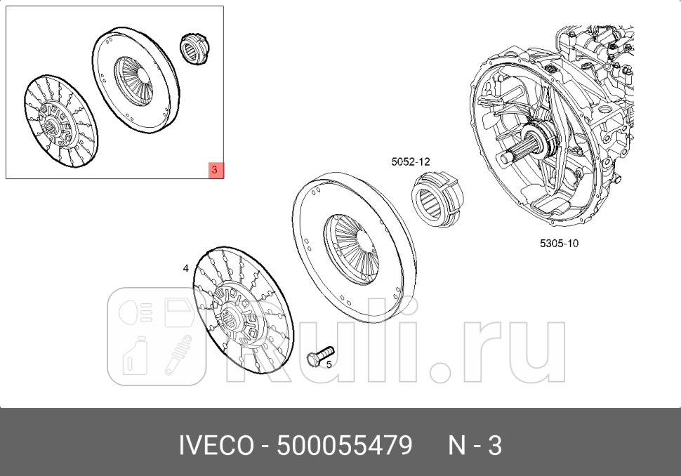 Сцепление в сборе сталь IVECO 500055479 110670₽