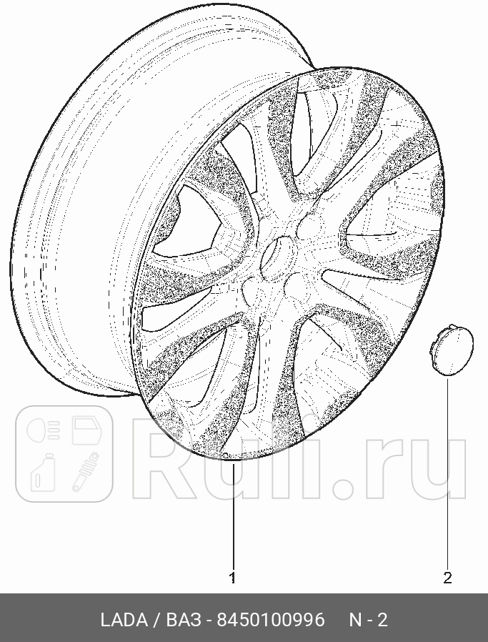 КОЛПАК СТУПИЦЫ LADA 8450100996 650₽
