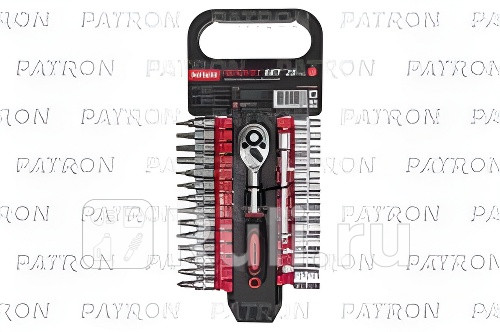 Набор инструментов 28 пр 14 inch 4-13 мм 6 гр головки с трещоткой упаковка - пластиковый держатель PATRON P-027-5 MSA 1530₽
