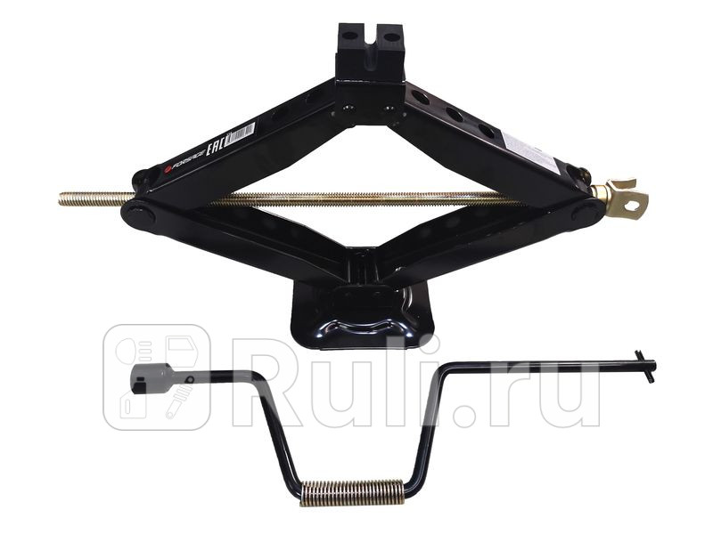Домкрат механический ромб 25т с резиновой накладкой и ручкой-воротком с головкой 19мм h min-100мм Forsage F-114 0₽