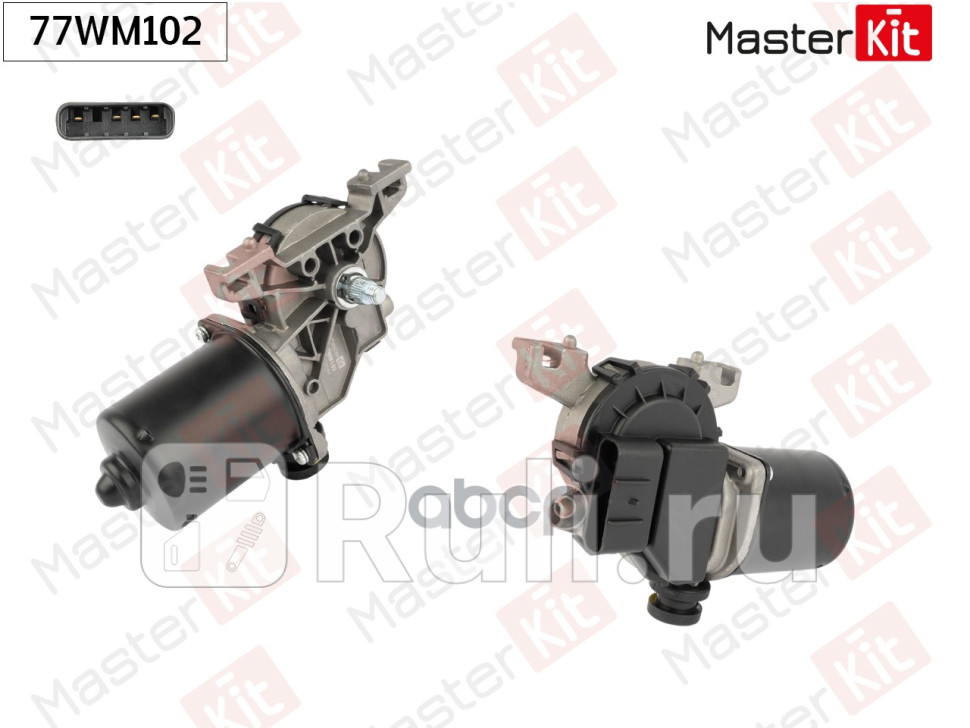 Мотор стеклоочистителя передний FIAT 500 312_ PANDA 169_ 2003 - MASTERKIT 77WM102 MASTERKIT 77WM102 7270₽