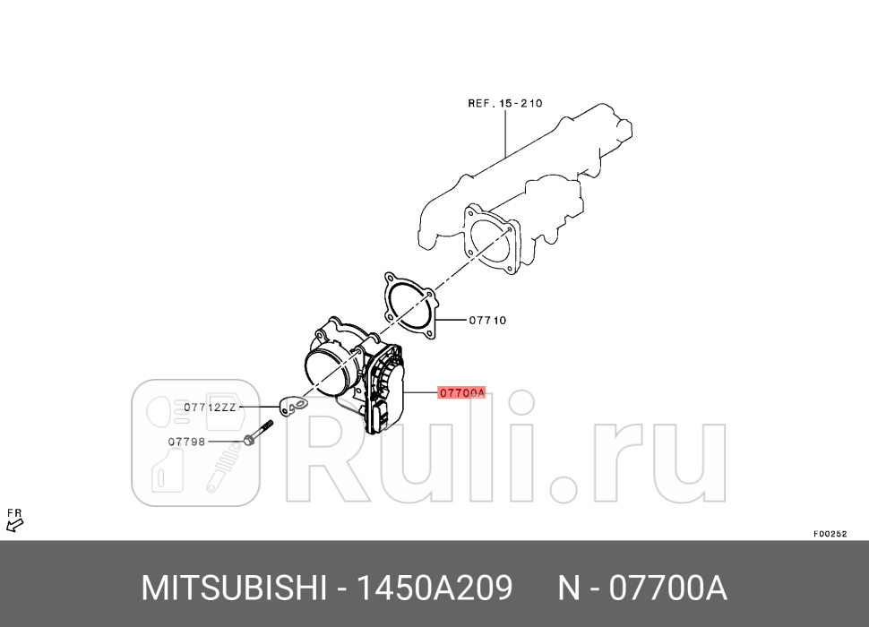 Корпус дроссельной заслонки в сборе MITSUBISHI 1450A209 28260₽