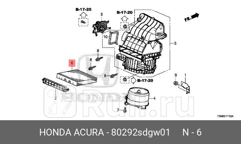 Фильтр салона HONDA 80292SDGW01 5410₽