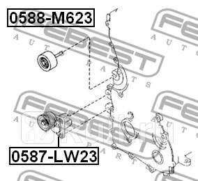 Ролик MAZDA 3 BK 2003-2011 GEN обводной комплект 0588-M623 FEBEST FEBEST 0588-M623 1560₽