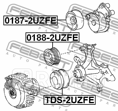 Ролик обводной TOYOTA LAND CRUISER 100200 LEXUS LX470 0188-2UZFE FEBEST 0188-2UZFE 1750₽