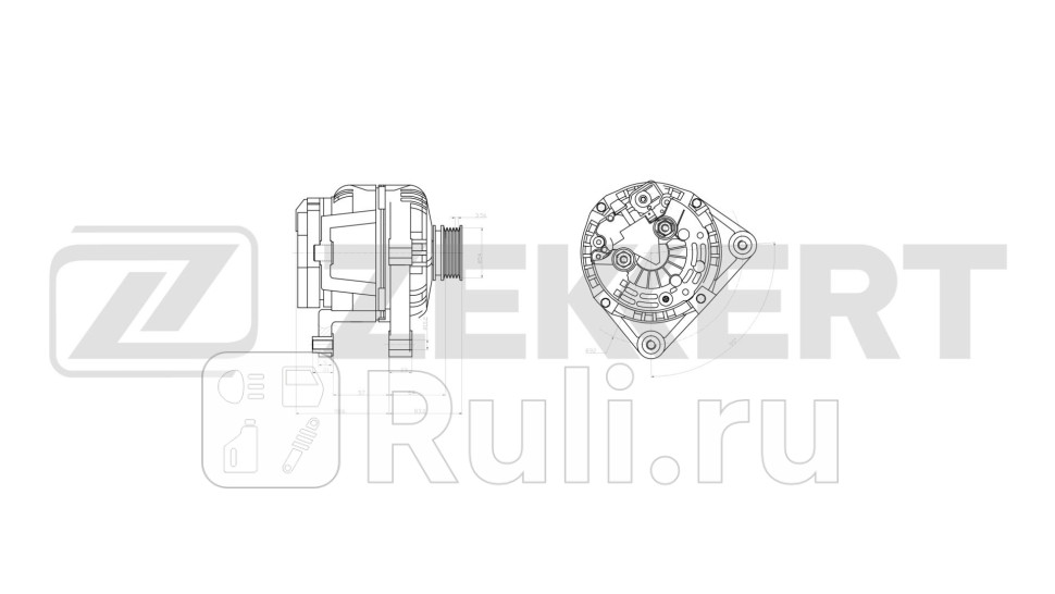 Генератор Opel Astra G H 03- Vectra C 05- Zafira B 05- Meriva 05- Fiat Stilo 192_ 05- Croma Zekkert ge-1031 13360₽