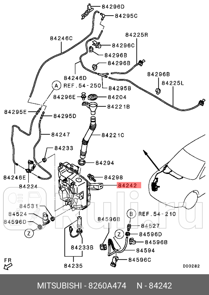 Бачок омывателя лобового стекла MITSUBISHI 8260A474 0₽