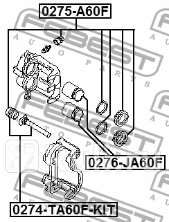 Рем к-кт направл суппорта торм переднего Infiniti QX56 Nissan ArmadaTitan 03 FEBEST 0274-TA60F-KIT 960₽