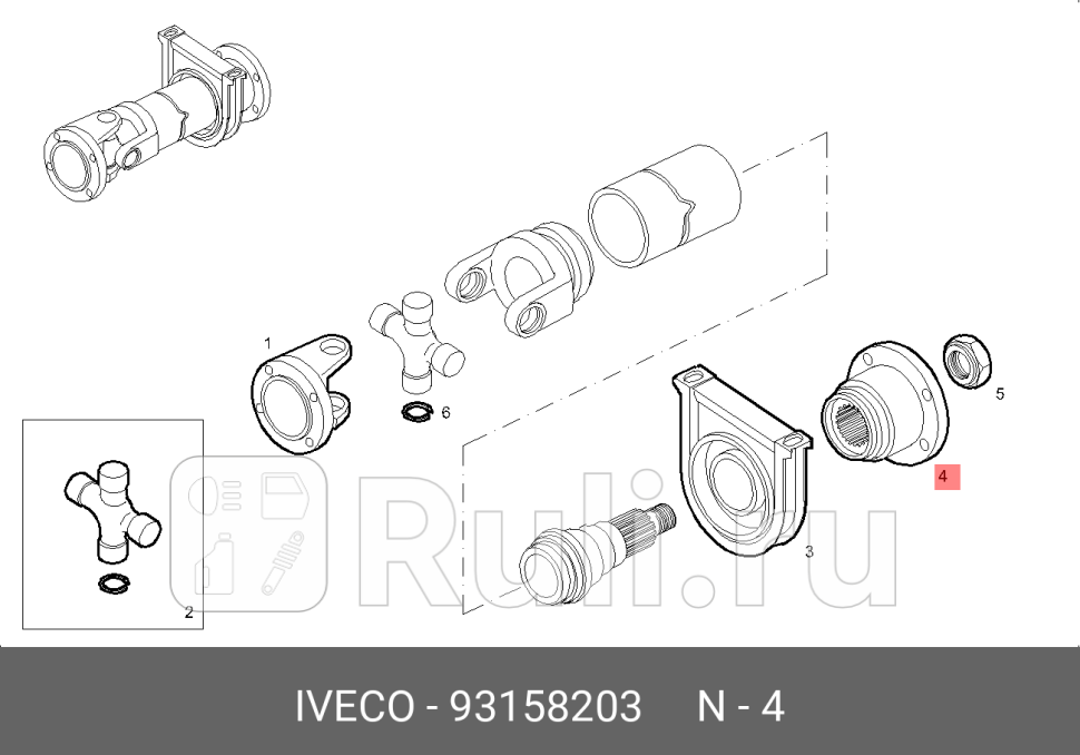 Фланец вала карданного  IVECO 93158203