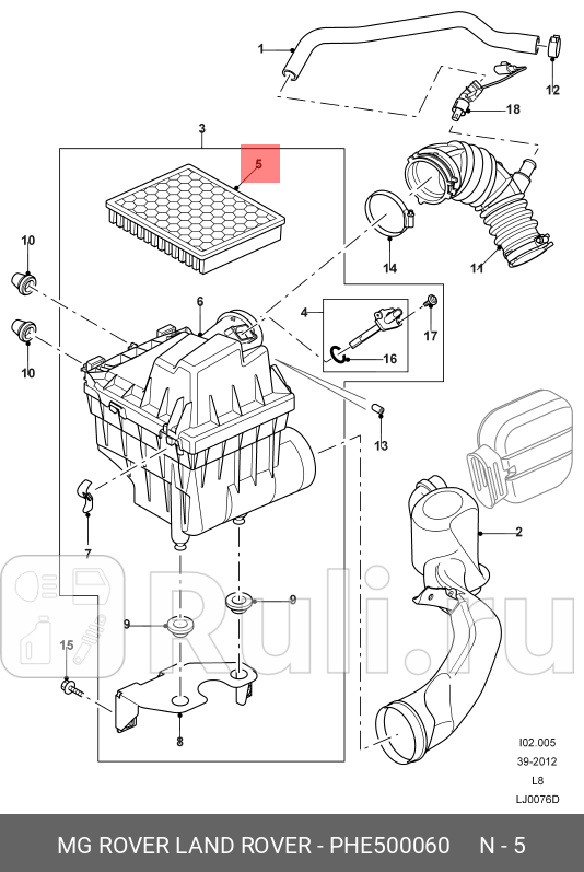 ФИЛЬТР ВОЗДУШНЫЙ LD 07 LAND ROVER PHE500060 0₽