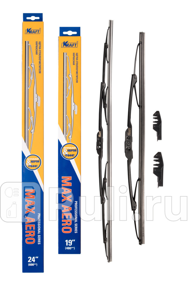 Щетки стеклоочистителя каркасные 600480мм компл KRAFT KT 830892 710₽