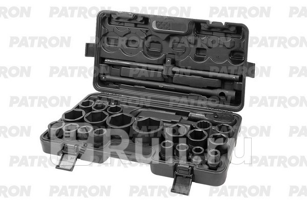 Набор инструментов ударных 26 пр 1 inch 6гр 55 60 65 мм 34 inch 6гр 17 19 21 22 24 27 PATRON P-68262-5MPB 10300₽