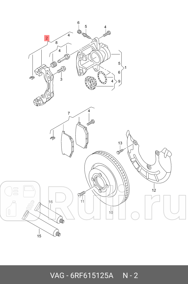 Скоба суппорта лс VAG 6RF615125A 0₽