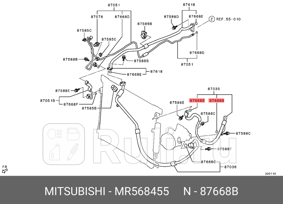 Уплотнитель трубопровода кондиционера MITSUBISHI MR568455 130₽