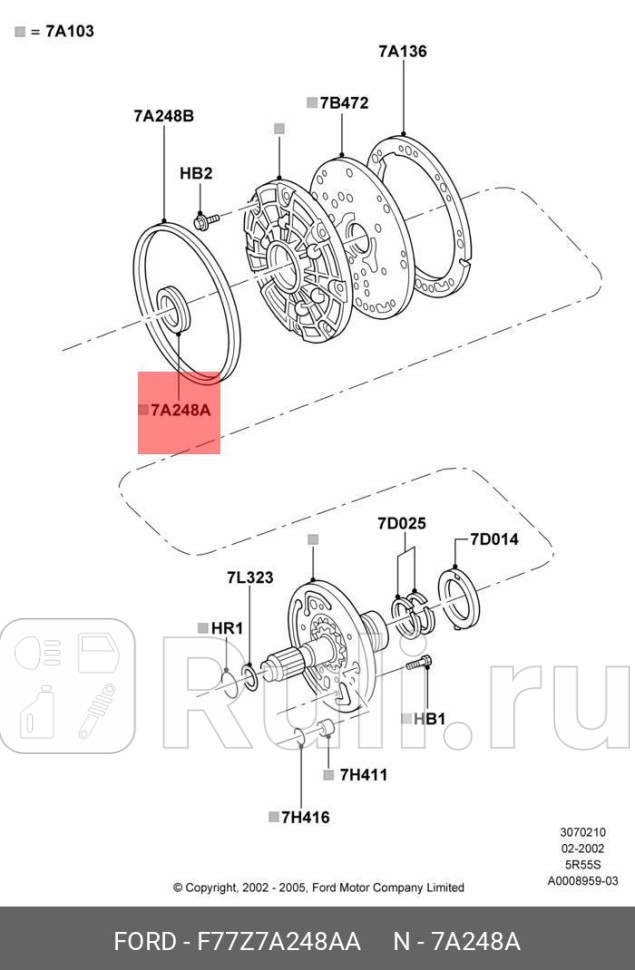 Сальник насоса АКПП FORD F77Z7A248AA 0₽