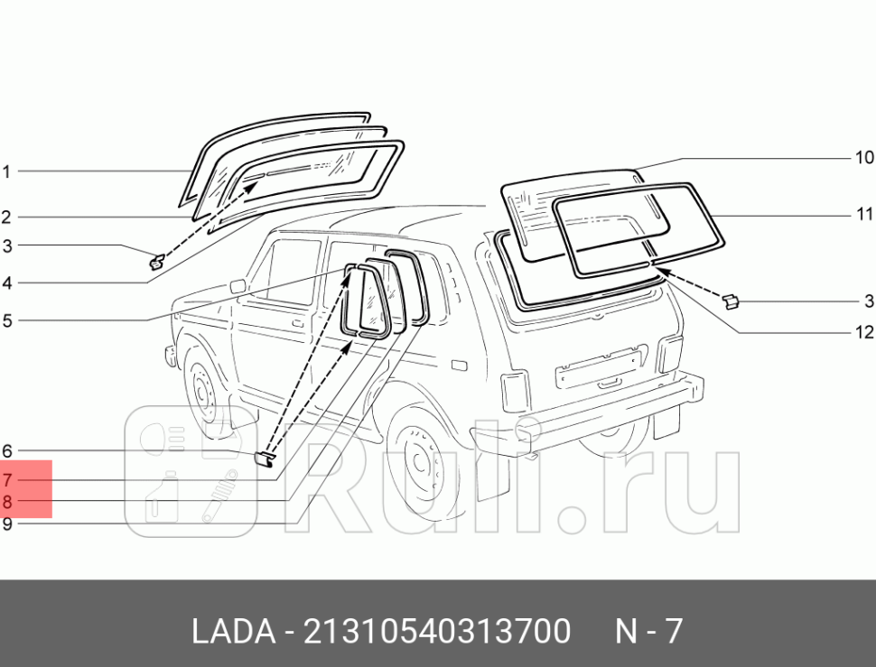 Молдинг окна боковины ваз-2131 задний левый лада-имидж LADA 21310-5403137-00 990₽