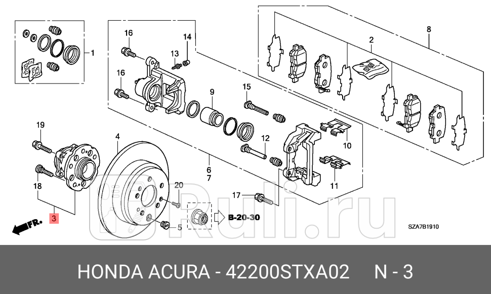 Ступица колеса заднего 42200stxa02 HONDA 42200-STX-A02 0₽