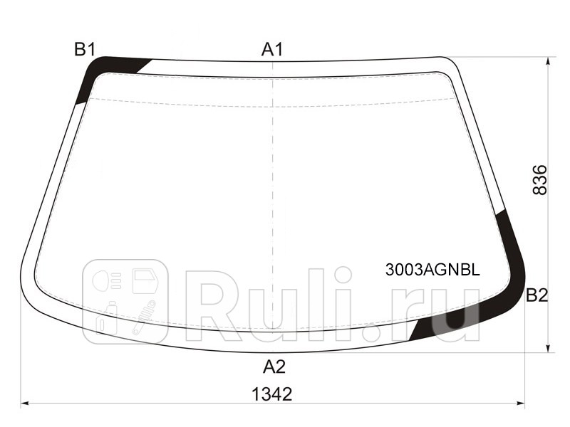 Лобовое стекло для ЗАЗ Chance 2009-2014 FUYAO 3003AGNBL 5440₽