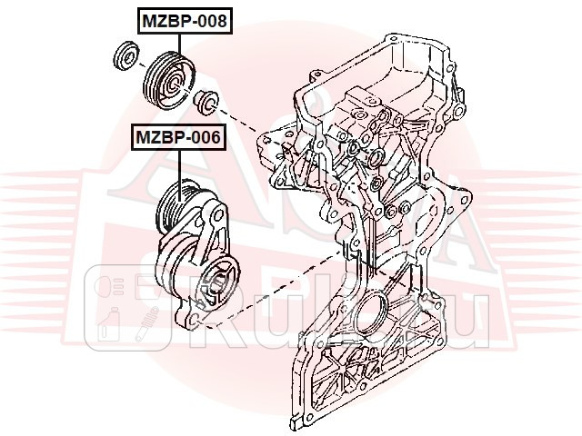 Ролик обводной ASVA MZBP-008 1500₽