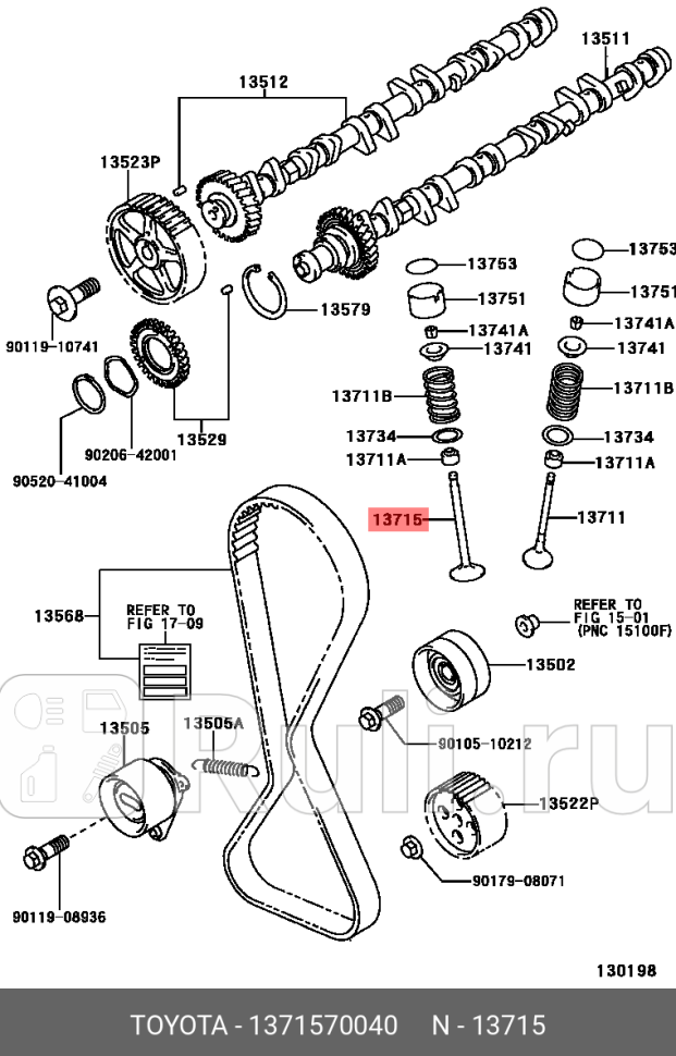 КЛАПАН ВЫПУСКНОЙ TOYOTA TOYOTA-LEXUS 1371570040 1930₽
