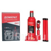 Домкрат бутылочный гидравлический iSky 4 т от 178 до 343 мм в картонной коробке iSky ILJ4B 1790₽
