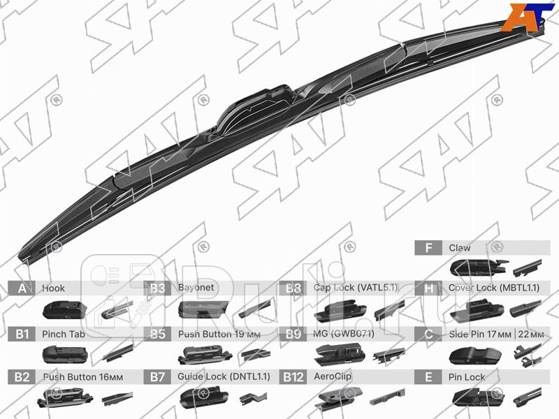 Щетка стеклоочистителя гибридная 24 600mm SAT ST-237-0024 820₽