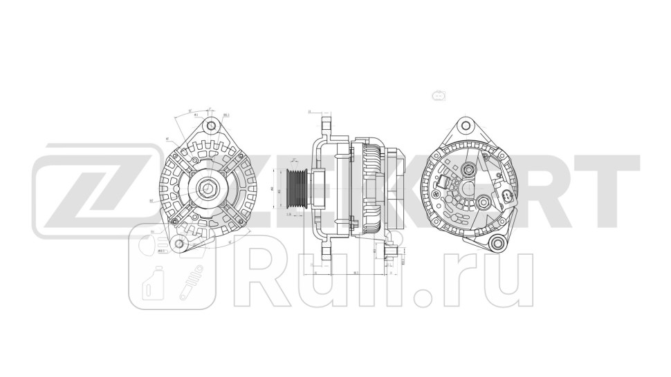 Генератор UAZ Patriot 04- Fiat Ducato 244_ 250_ 290_ 02- Iveco Daily III-V 97- Zekkert ge-1034 13540₽