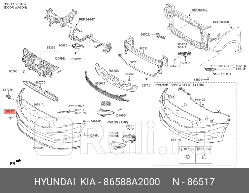Заглушка буксировочного крюка переднего бампера для Kia Ceed 2 2012-2018 HYUNDAI-KIA 86588A2000 230₽
