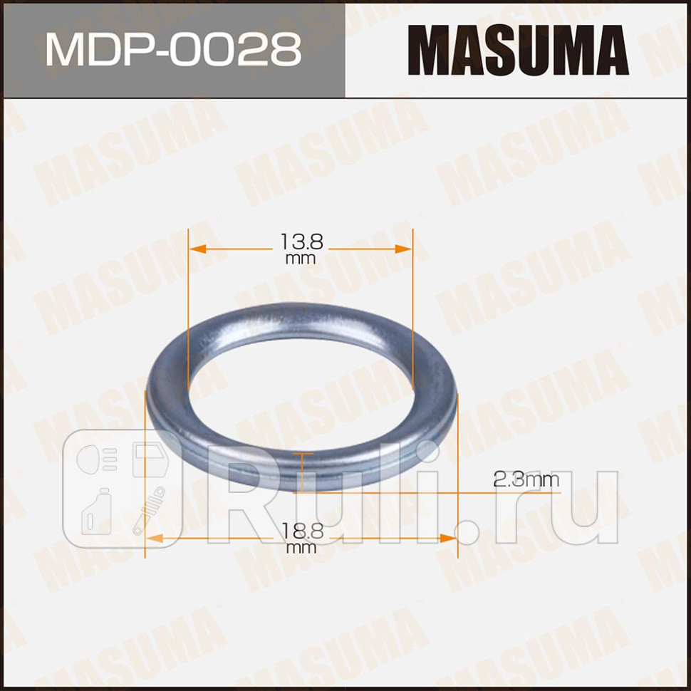 Прокладка сливной пробки масла MASUMA 143 x 198 x 13 SUZUKI MASUMA MDP-0029 30₽