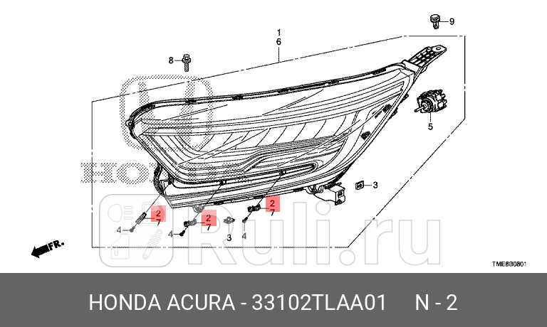Держатель фары honda HONDA 33102-TLA-A01 0₽