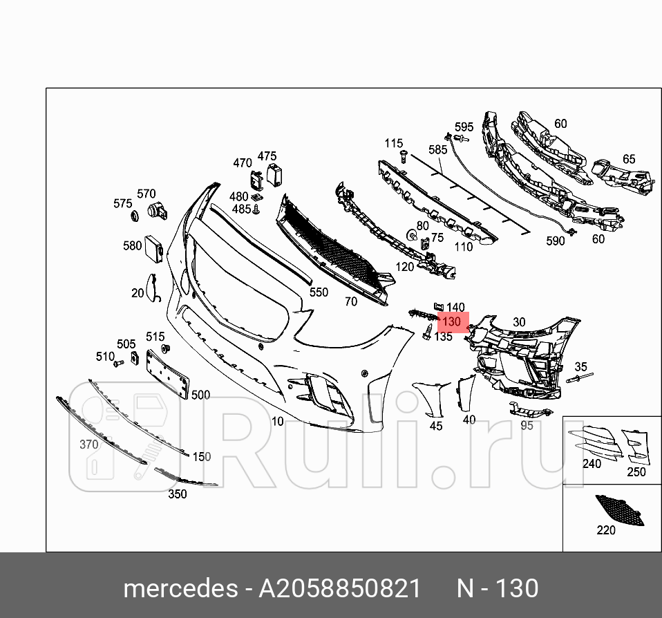 КРЕПЕЖ  MERCEDES A2058850821