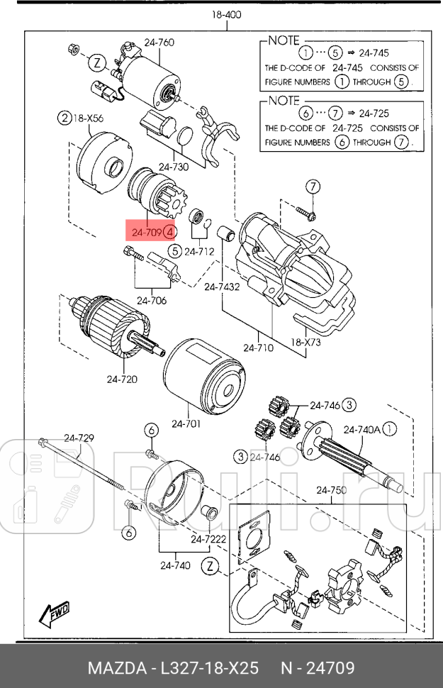 Шестерня MAZDA L32718X25 8070₽