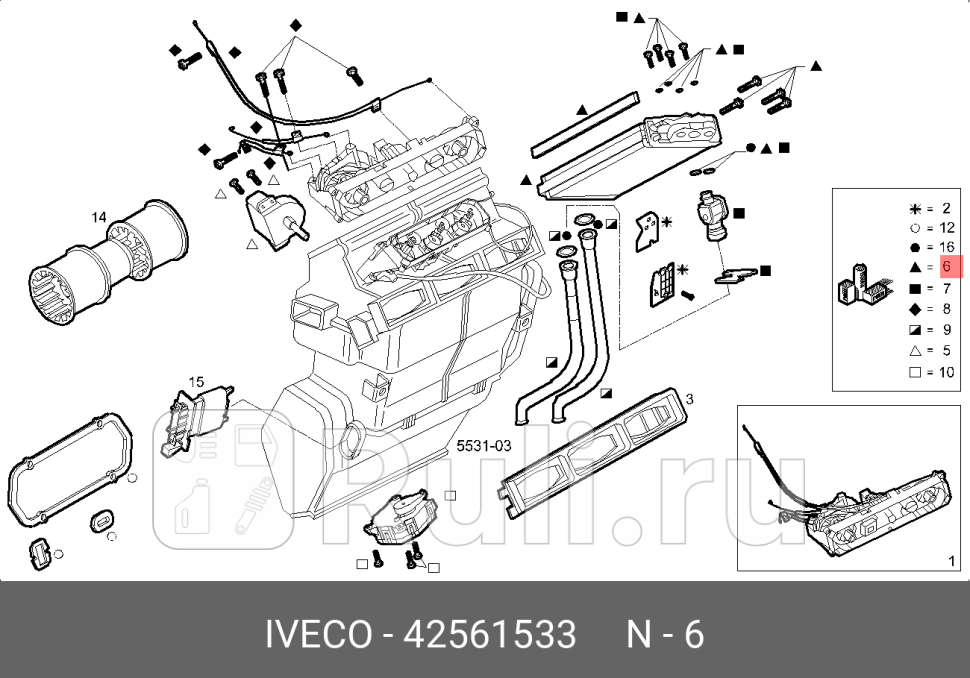 радиатор отопителяIveco IVECO 42561533 14540₽