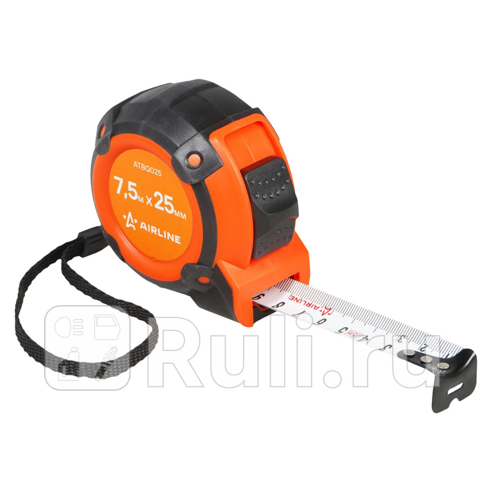 Рулетка в прорезиненном корпусе 75мх25мм AIRLINE ATBQ025 600₽